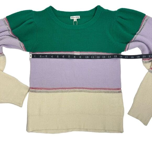 For Love & Lemons Women's Multicolor Knitted Arielle Pullover Sweater Medium NWT - Picture 10 of 16